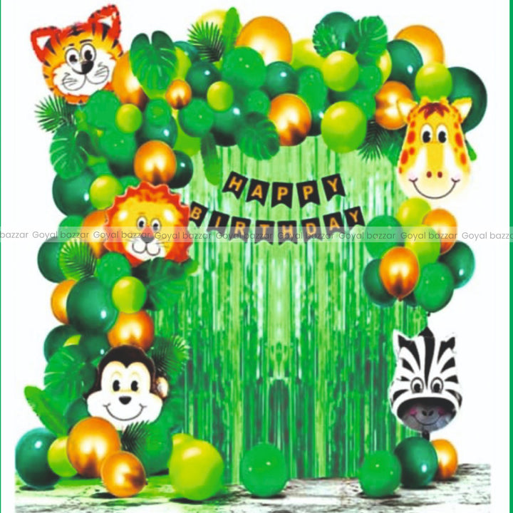 jungle theme Happy Birthday Decoration Kit Combo - Theme-7