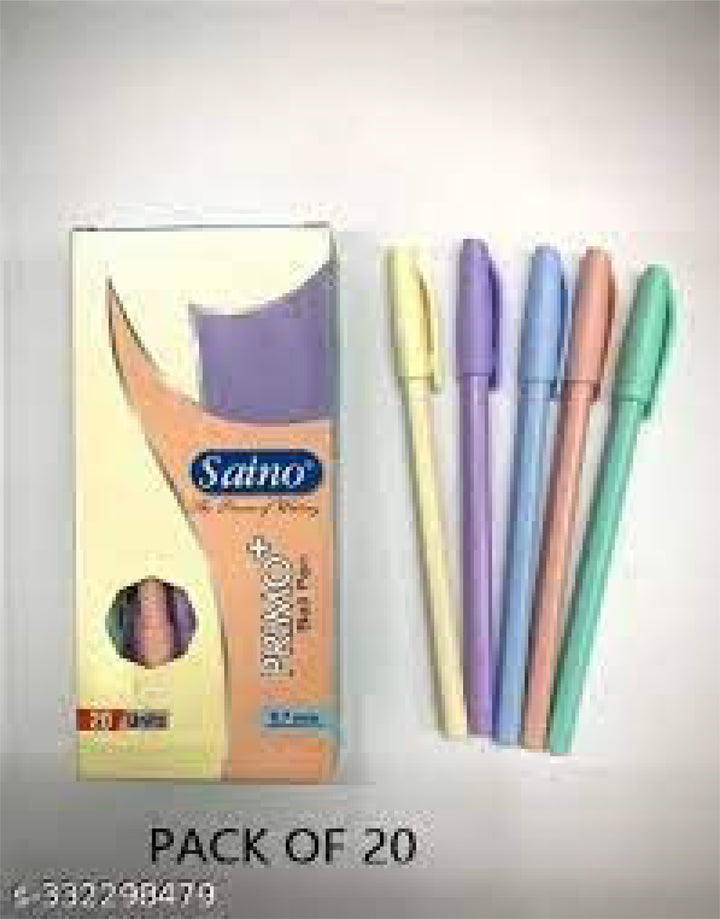 Saino Primo Plus Black Ball Pen (Pack Of 20 Pens)