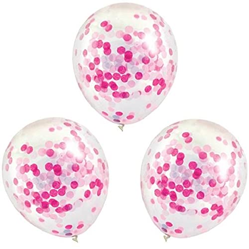 Pink Confetti Balloons For Decoration 5 Pcs