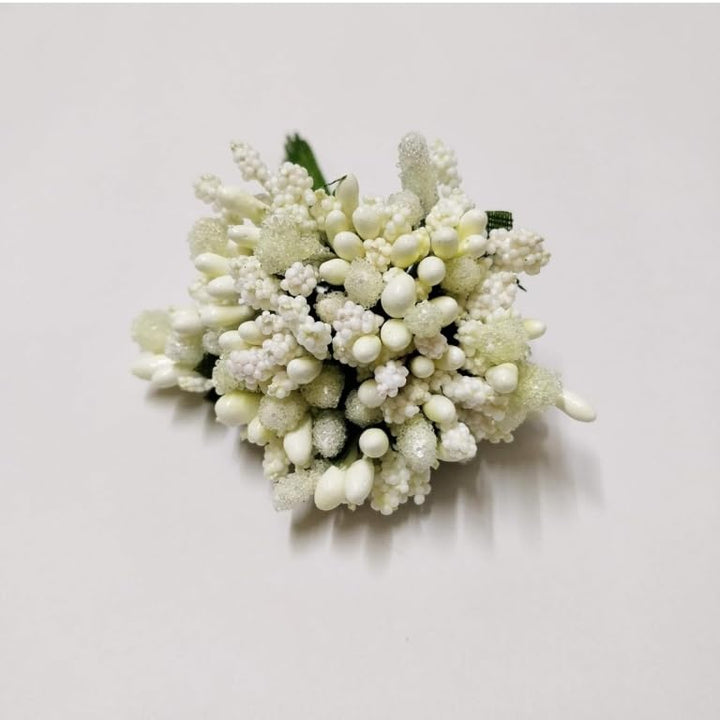 Artificial pollen white flowers for tiara making and Jewelry making