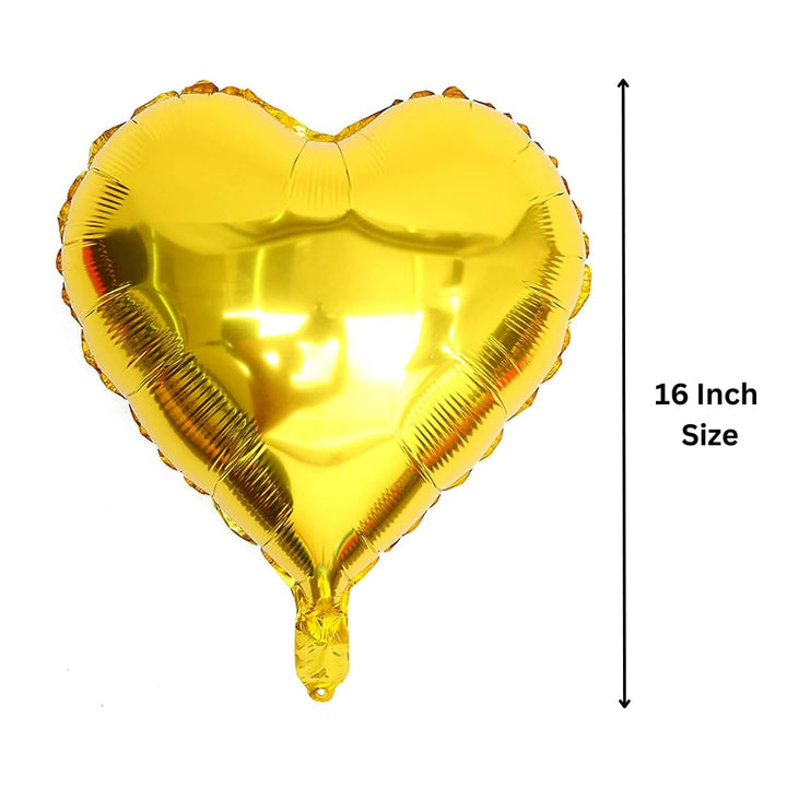 Golden Heart Foil balloon Size - 16 Inch (Pack of 1)