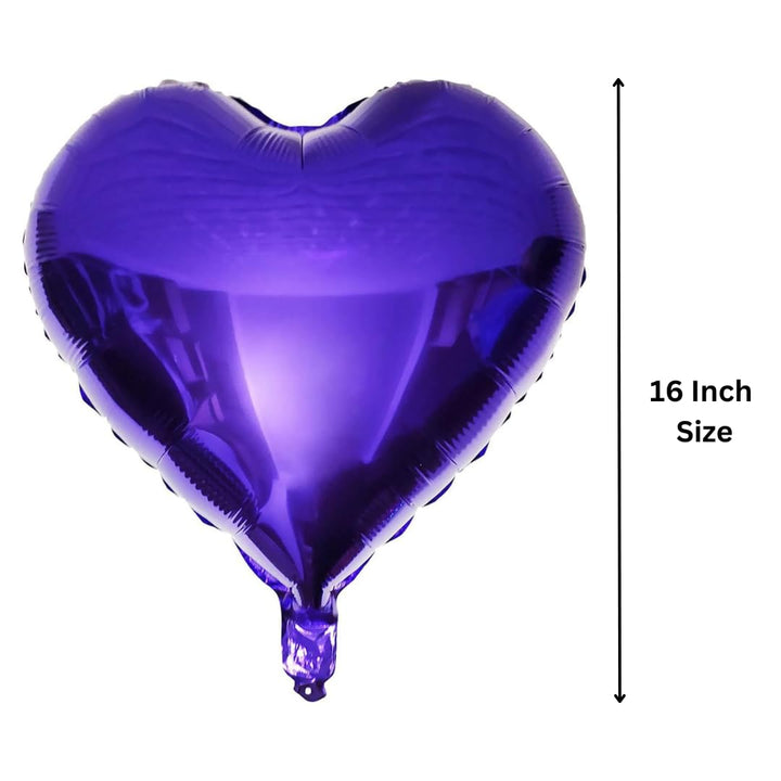 Purple Heart Foil balloon Size - 16 Inch (Pack of 1)