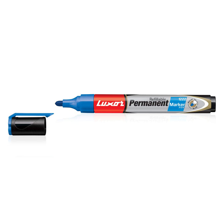 Luxor Refillable Permanent Marker In Brilliant Blue, Pack Of 10