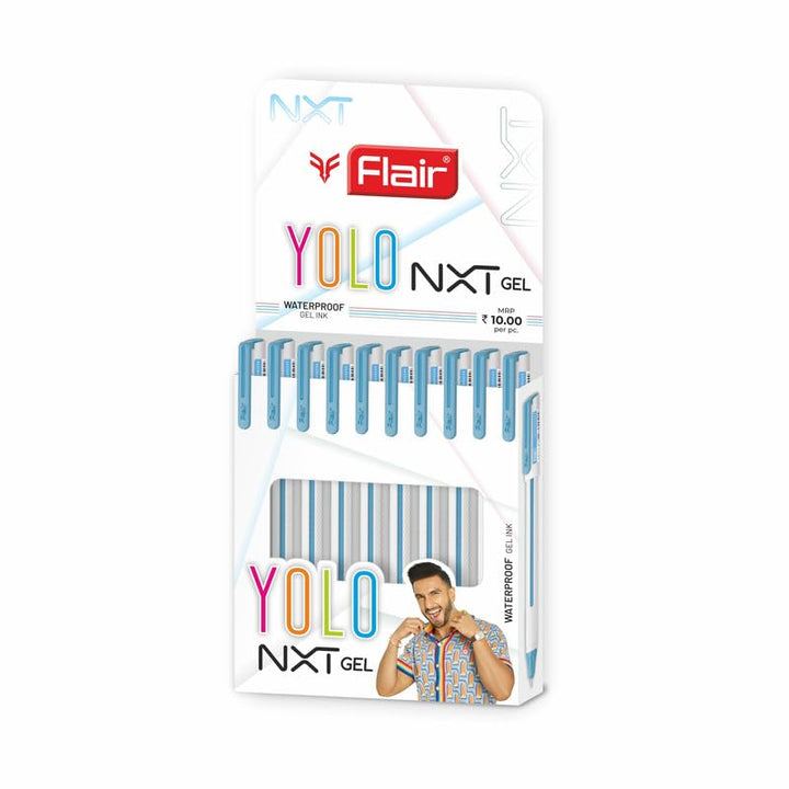 FLAIR Yolo NXT Waterproof Gel Ink Pen Pack of 10