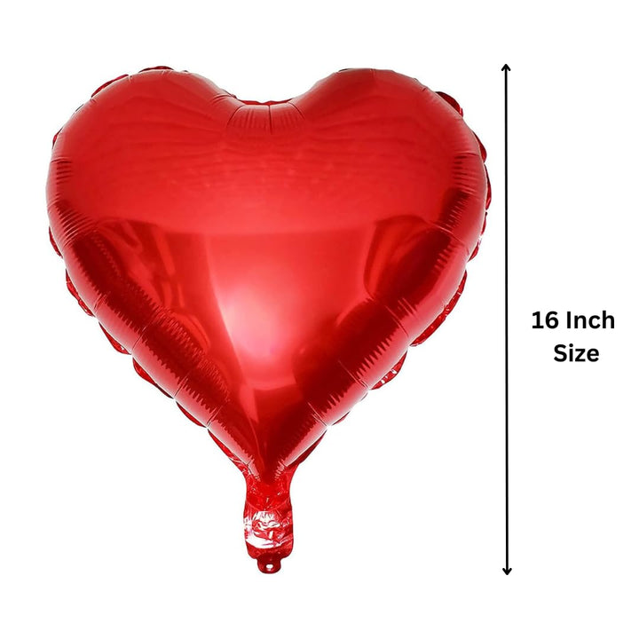 Red Heart Foil Balloon Size - 16 Inch (Pack of 1)