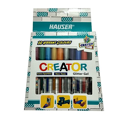 Hauser Creator 10 Vibrant Colours Glitter Gel Set,multicolour