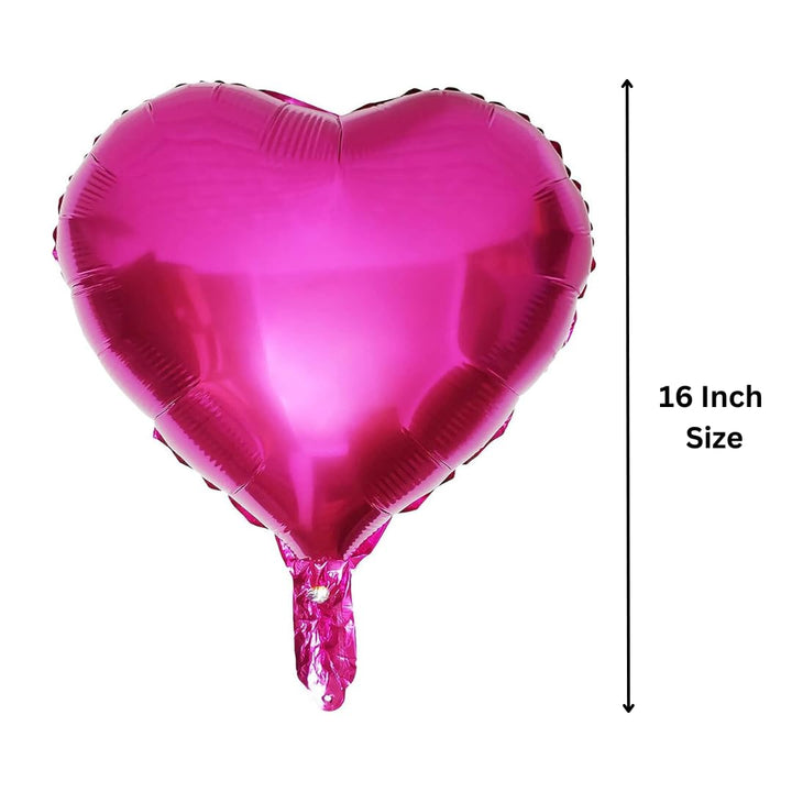 Pink Heart Foil balloon Size - 16 Inch (Pack of 1)