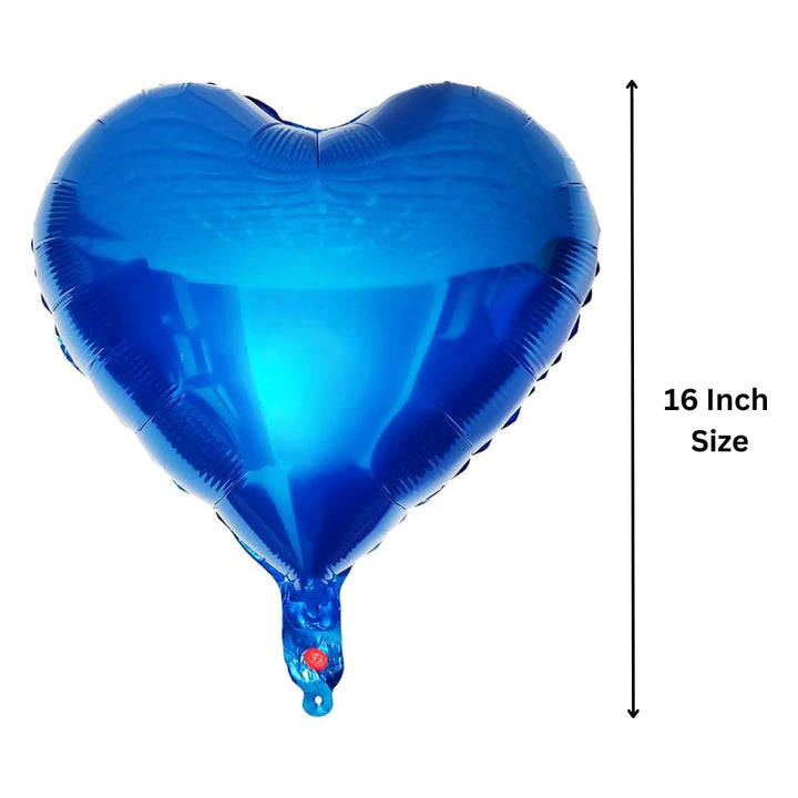 Blue Heart Foil balloon Size - 16 Inch (Pack of 1)