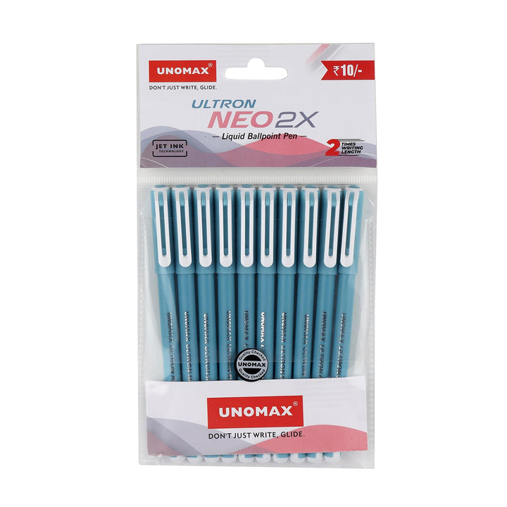 Unomax Ultron Neo 2x Ball Pen Pack Of 10 Blue