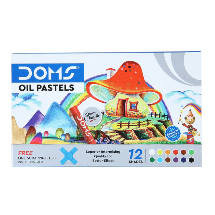 Doms 12 Shades Oil Pastel Box Pack | Smooth Color Intermixing For Better Effect