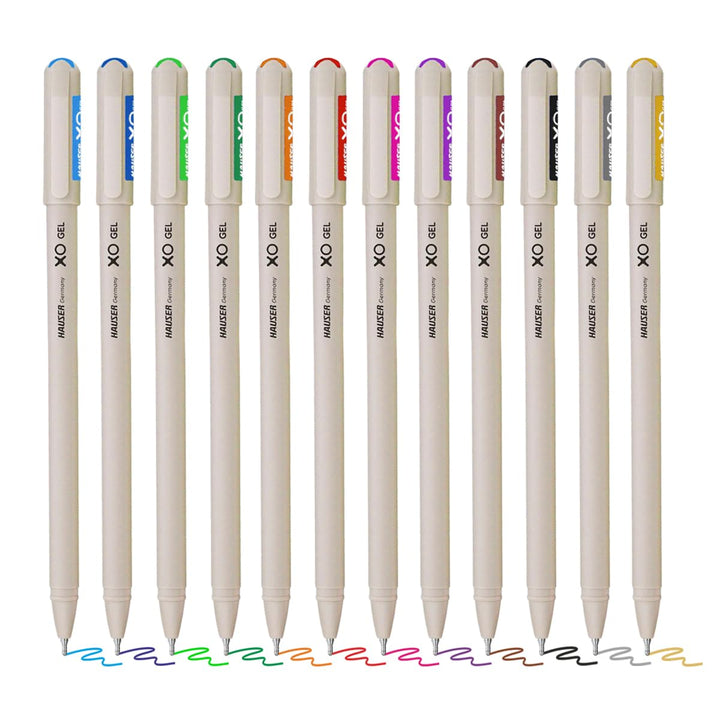 Hauser XO Multicolor Gel Pen with Hard Box Case - Pack Of 10 - Multicolor