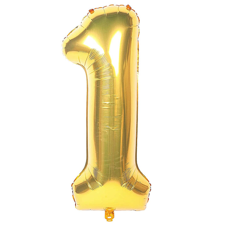 Number Foil Balloon Golden Colour 16 Inch Golden- 1 Digit - Golden-1