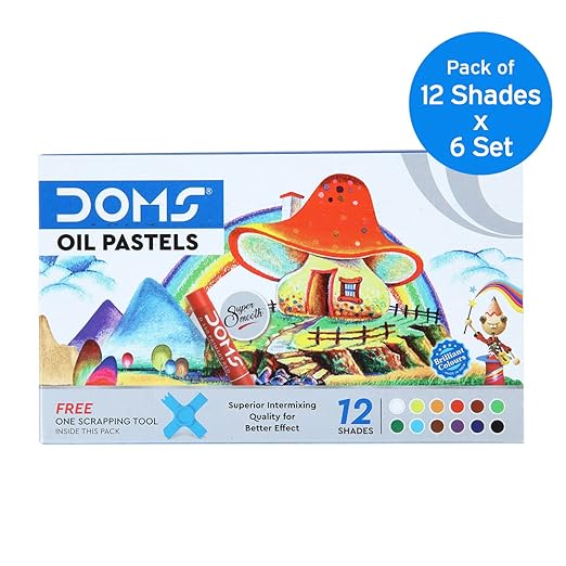 Doms 12 Shades Oil Pastel Box Pack | Smooth Color Intermixing For Better Effect