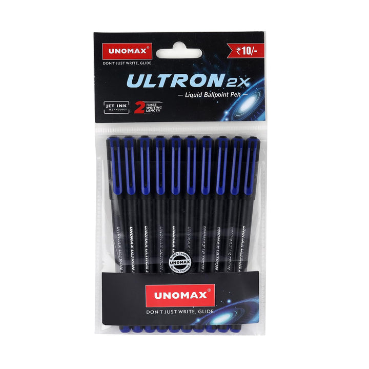 Unomax Ultron 2X Blue Ball Pen - Set of 10