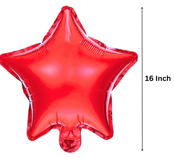 Red Gold Star Foil Balloon Size - 16 Inch (Pack of 1)