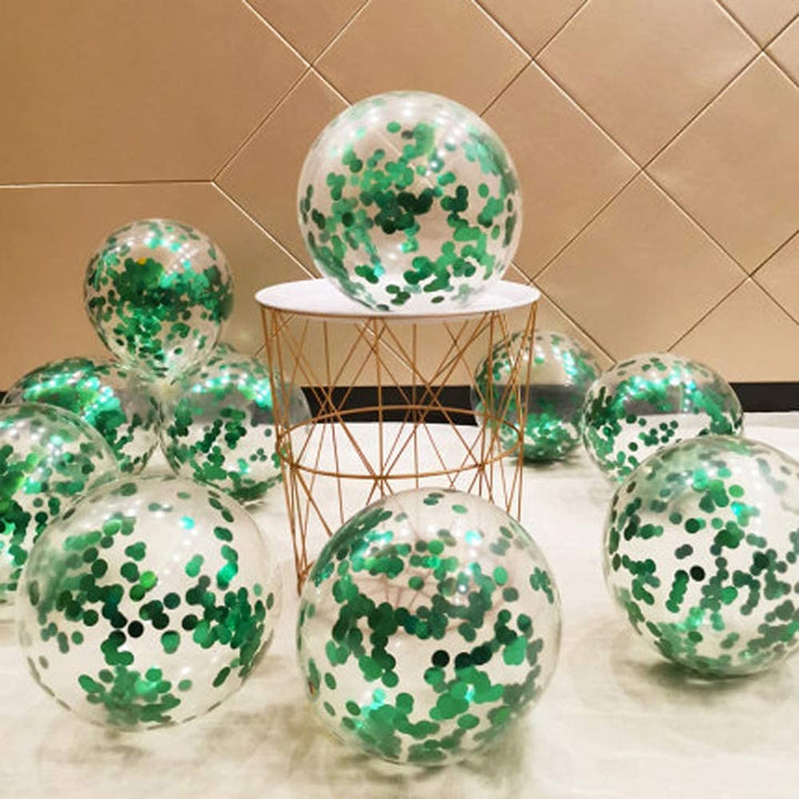 Green Confetti Balloons For Decoration 5 Pcs