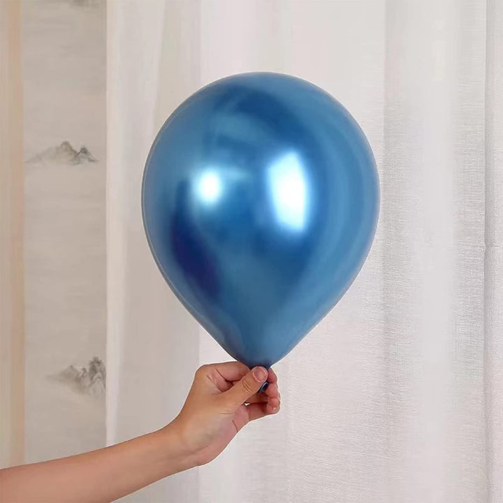 Light Blue Metallic Chrome Balloons 25 Pcs