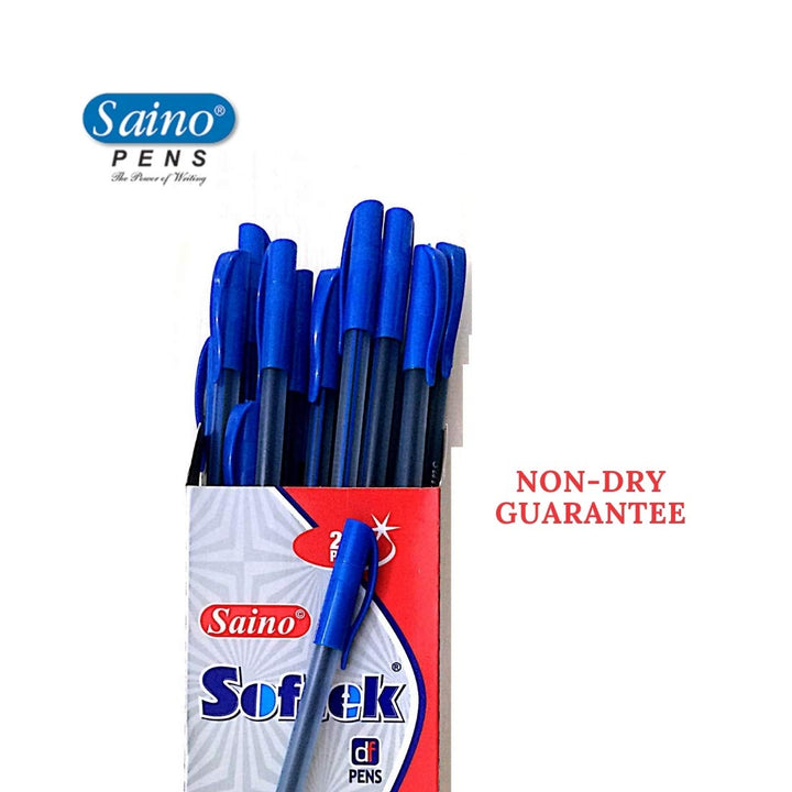 Saino softec Pen Pack of 20 Pens (Blue)