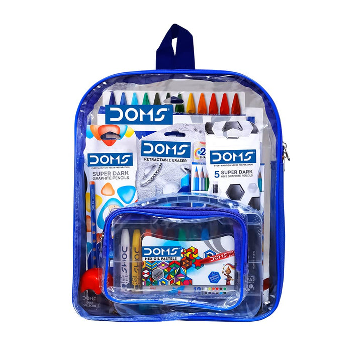 Doms Smart Kit | Comes With Transparent Zipper Bag | Perfect Value Pack | Kit For School Essentials | Gifting Range For Kids | Combination of 12 Stationery Items Visit the Doms Store
