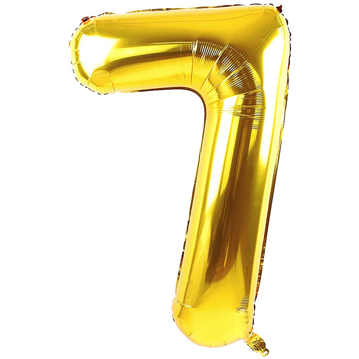 Number Foil Balloon Golden Colour 16 Inch Golden-7Digit - Golden-7