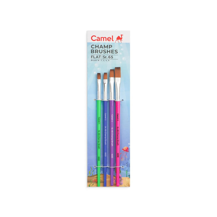 Camlin Champ Flat Brush Set - Pack of 1 (Multicolor)