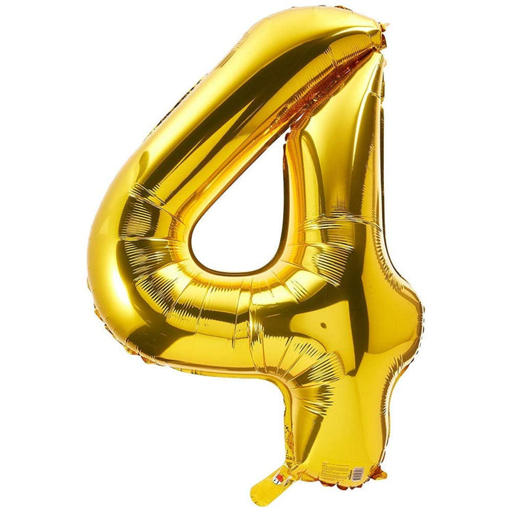 Number Foil Balloon Golden Colour 16 Inch Golden-4 Digit - Golden-4