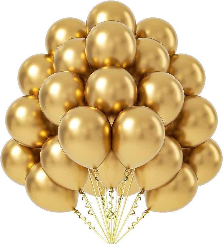 Golden Metallic Chrome Balloons 25 Pcs