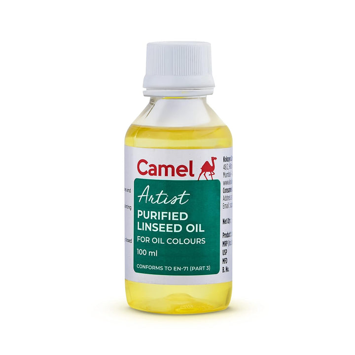 Camel Artist Purified Linseed Oil for Oil Color, 100ml (Yellow)