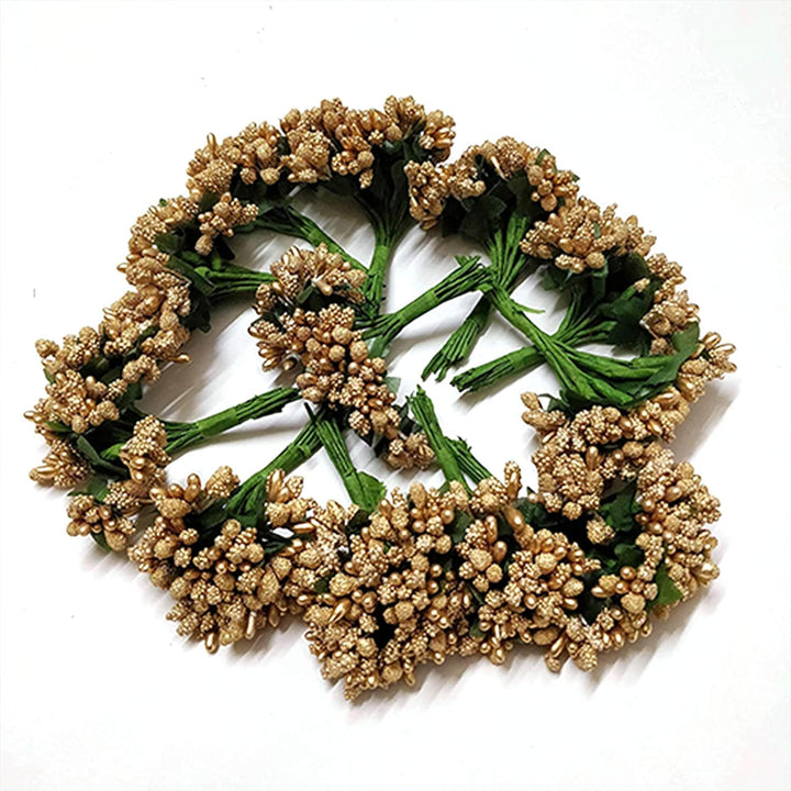 Artificial pollen gold flowers for tiara making and Jewelry making