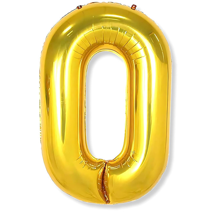 Number Foil Balloon Golden Colour 16 Inch Golden- 0 Digit - Golden-0