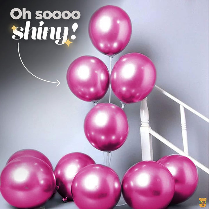 Pink Metallic Chrome Balloons 25 Pcs