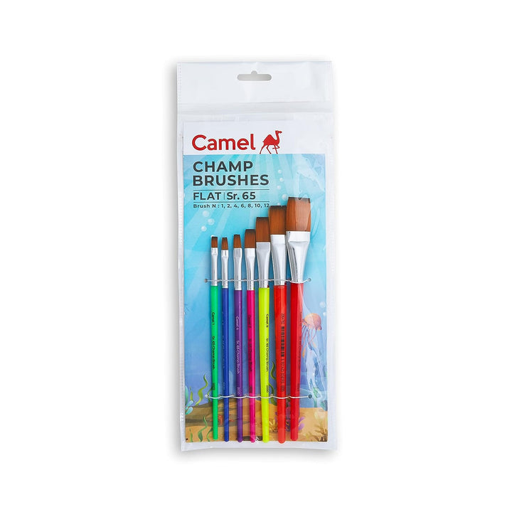 Camlin Champ Flat Brush Set- 7 Pcs (Multicolor)