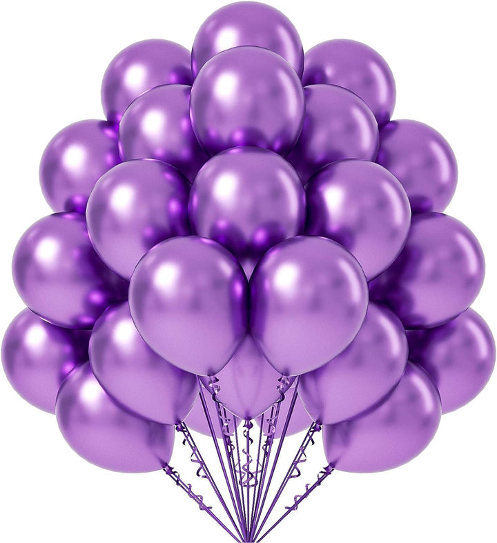 Purple Metallic Chrome Balloons 25 Pcs