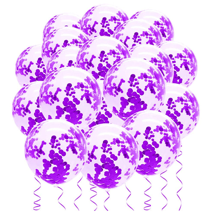 Purple Confetti Balloons For Decoration 5 Pcs