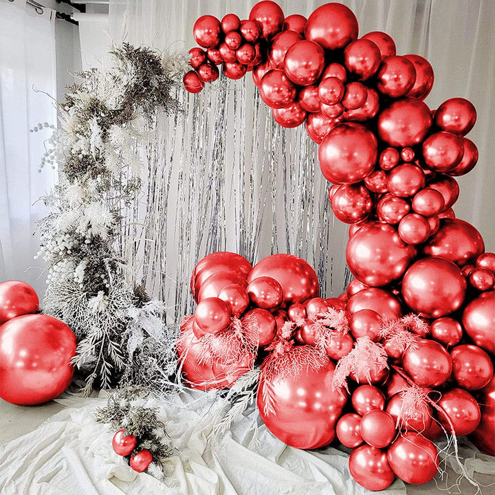 Red Metallic Chrome Balloons 25 Pcs