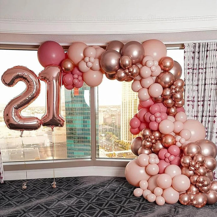 Rose Gold Metallic Chrome Balloons 25 Pcs