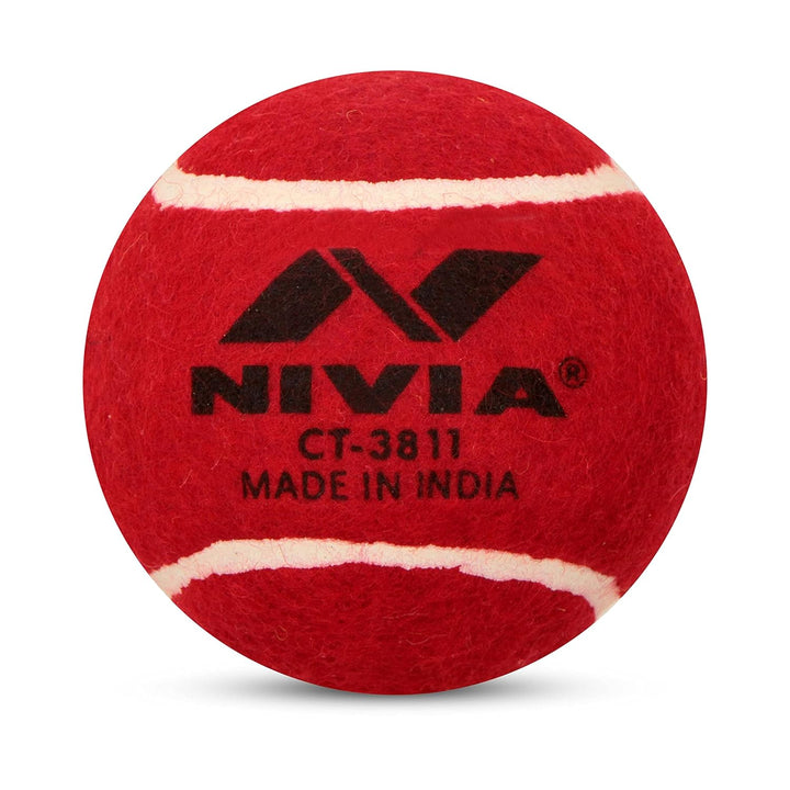 Nivia Heavy Tennis Ball Cricket Ball (Red) Pack of 1