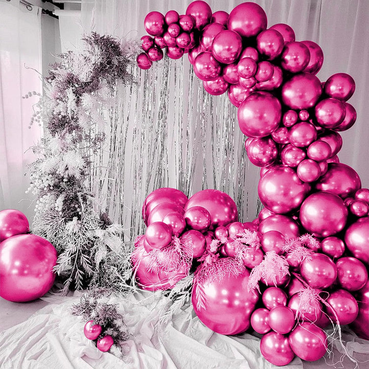 Pink Metallic Chrome Balloons 25 Pcs