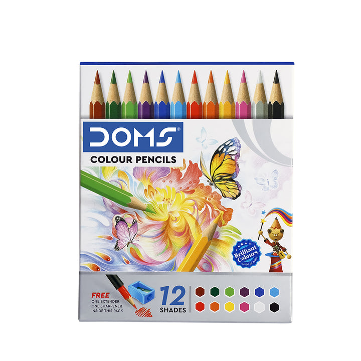 DOMS Colour Pencil 12 Shades I Half Size