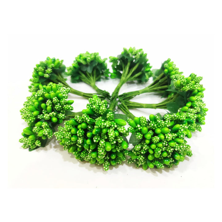 Artificial pollen green flowers for tiara making and Jewelry making