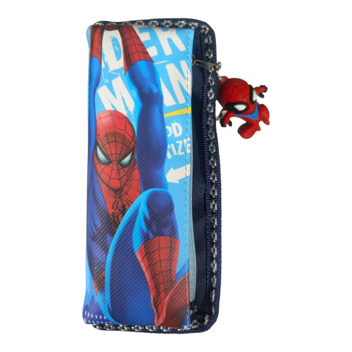Spiderman Dark Blue Theme Pencil Pouch With Key Chain