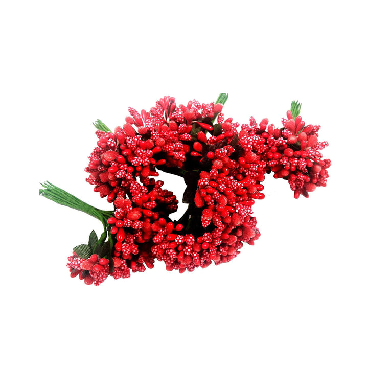 Artificial pollen red flowers for tiara making and Jewelry making