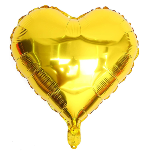 Golden Heart Foil balloon Size - 16 Inch (Pack of 1)