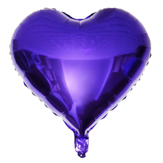 Purple Heart Foil balloon Size - 16 Inch (Pack of 1)