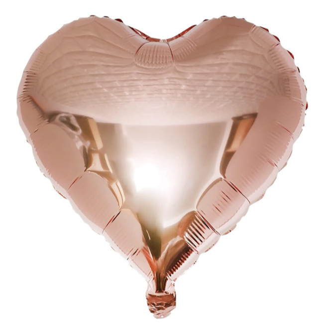 Rose Gold Heart Foil Balloon Size - 16 Inch (Pack of 1)