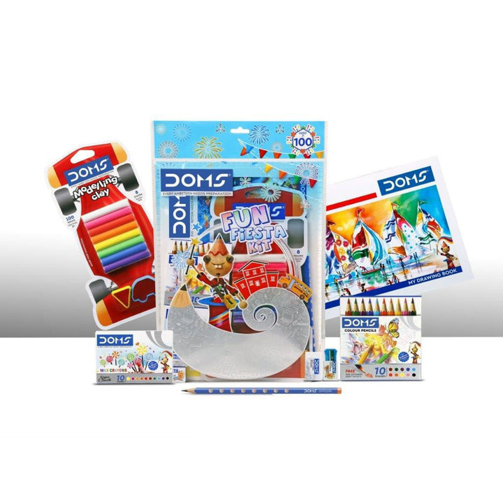 DOMS Fun Fiesta KIT | Perfect Value Pack | Kit For School Essentials | Gifting Range For Kids |