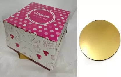 500 GM  CAKE BOX WITH BASE COMBO (Pack of 10 )
