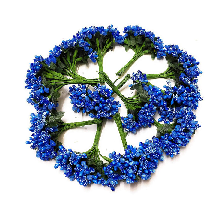 Artificial pollen dark blue flowers for tiara making and Jewelry making