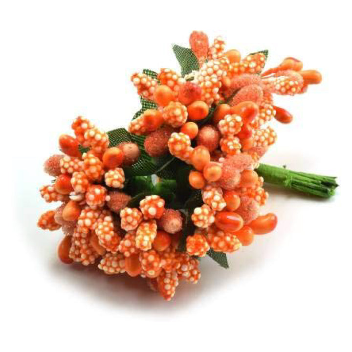 Artificial pollen orange flowers for tiara making and Jewelry making