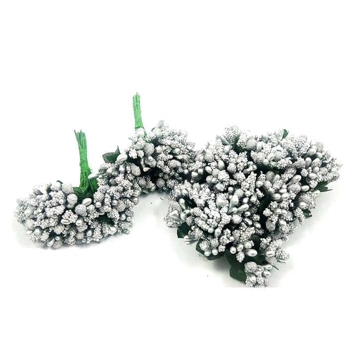 Artificial pollen silver flowers for tiara making and Jewelry making